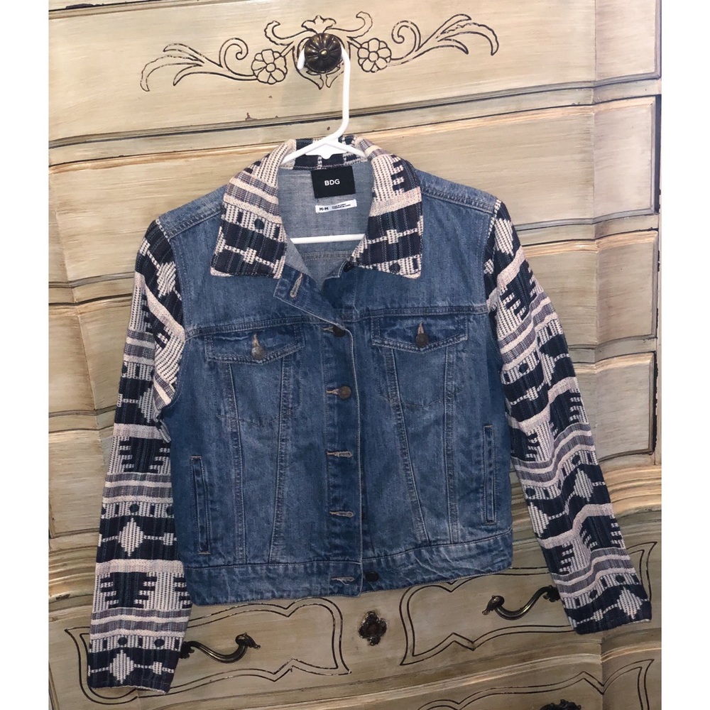 BDG Urban Outfitters Denim Jacket Aztec Sleeves